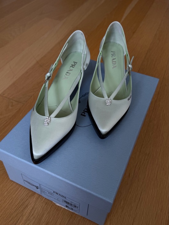Prada Shoes - Prada Satin Pointed Slingback Pumps